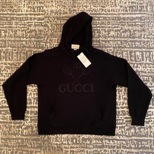 Gucci Tennis Oversized Hoodie Black Size Medium